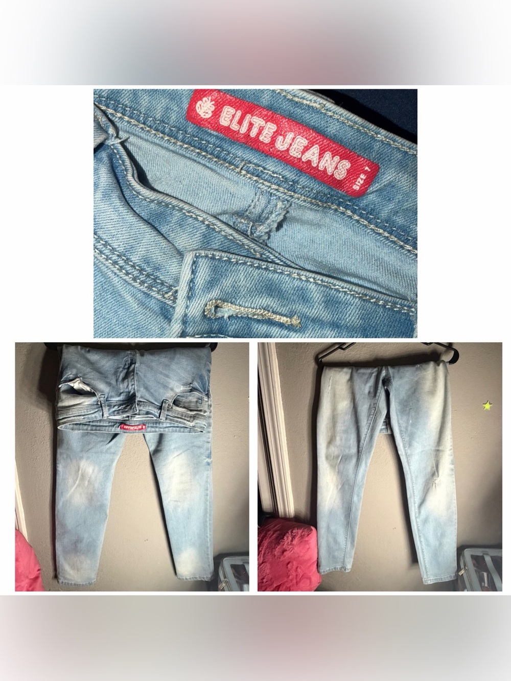 Light Blue Washed Jeans - Classic Casual Fit - Picture 2 of 4